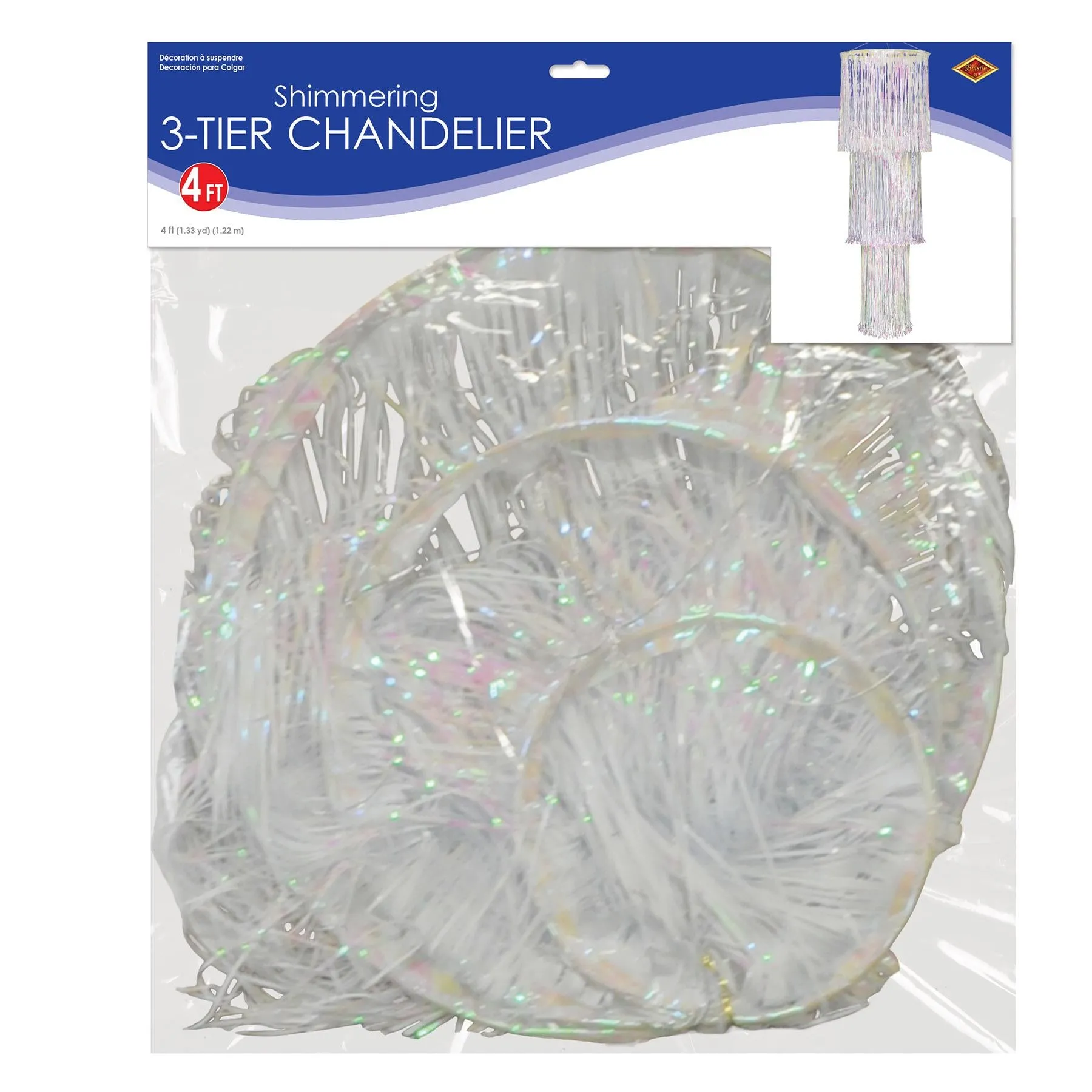 3-Tier (1-Ply) Shimmering Chandelier Wedding Decoration - opalescent