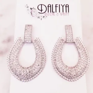 Cubic Zirconia Statement Earrings Made in Korea
