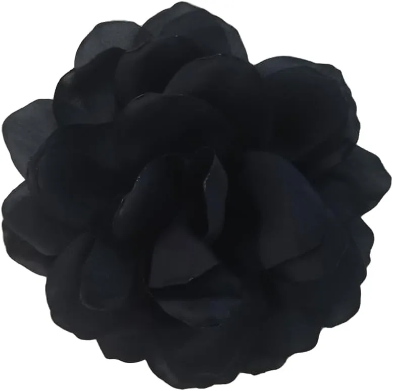 Dainty Satin Fabric Rose Flower Brooches Extra Large Rose Flower Brooches Big Camellia Flower Brooches Lapel Pins for Women Wedding Party Dance Clothes Hair Accessories Jewelry