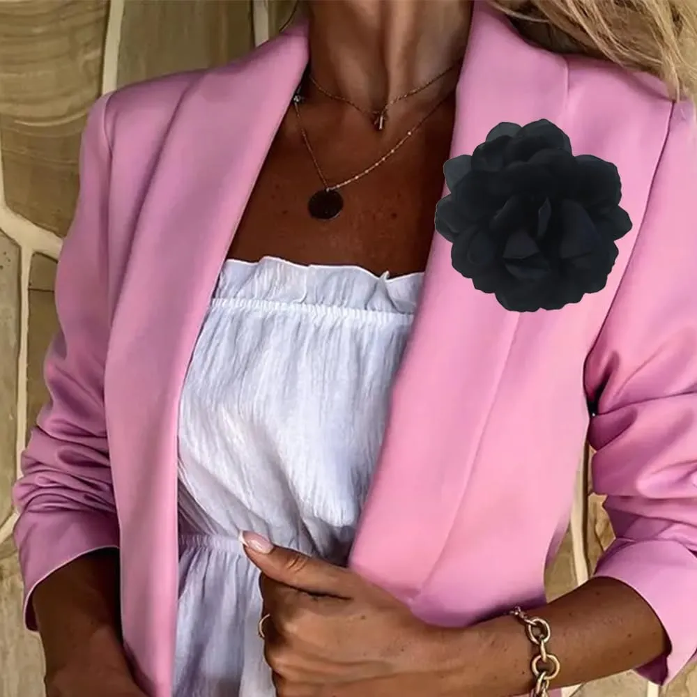 Dainty Satin Fabric Rose Flower Brooches Extra Large Rose Flower Brooches Big Camellia Flower Brooches Lapel Pins for Women Wedding Party Dance Clothes Hair Accessories Jewelry