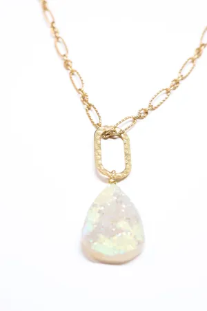 Dream AB Drusy short matte gold necklace