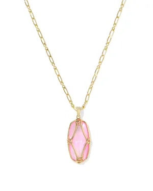 Elle Lattice Frame Long Necklace