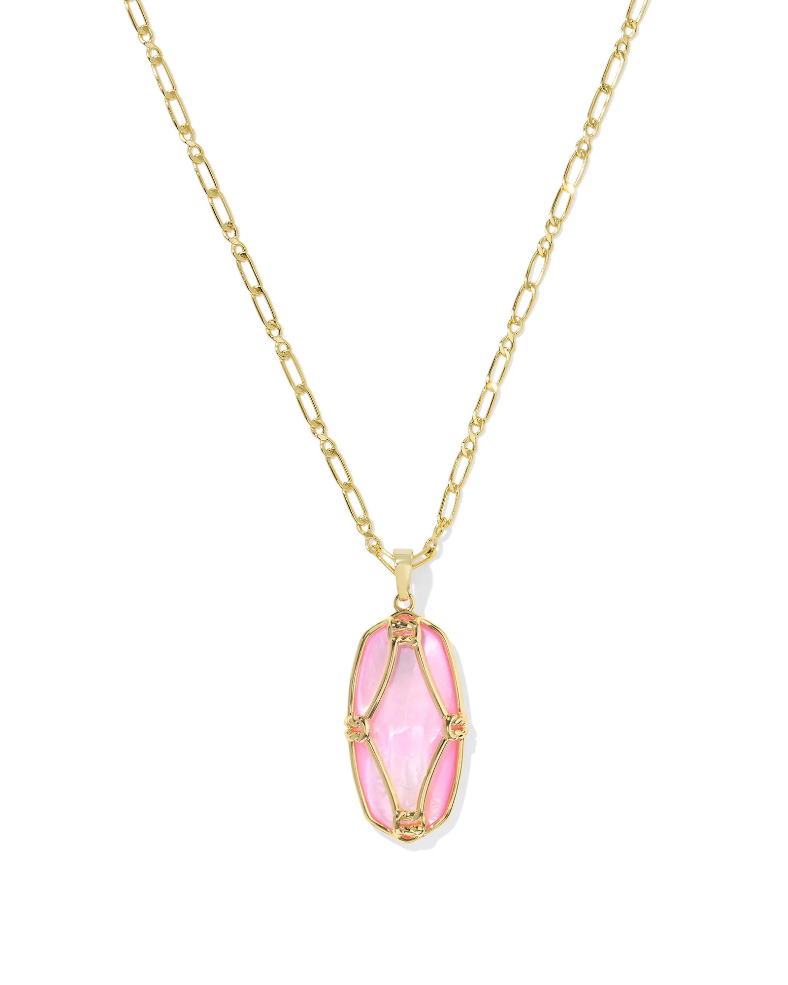 Elle Lattice Frame Long Necklace
