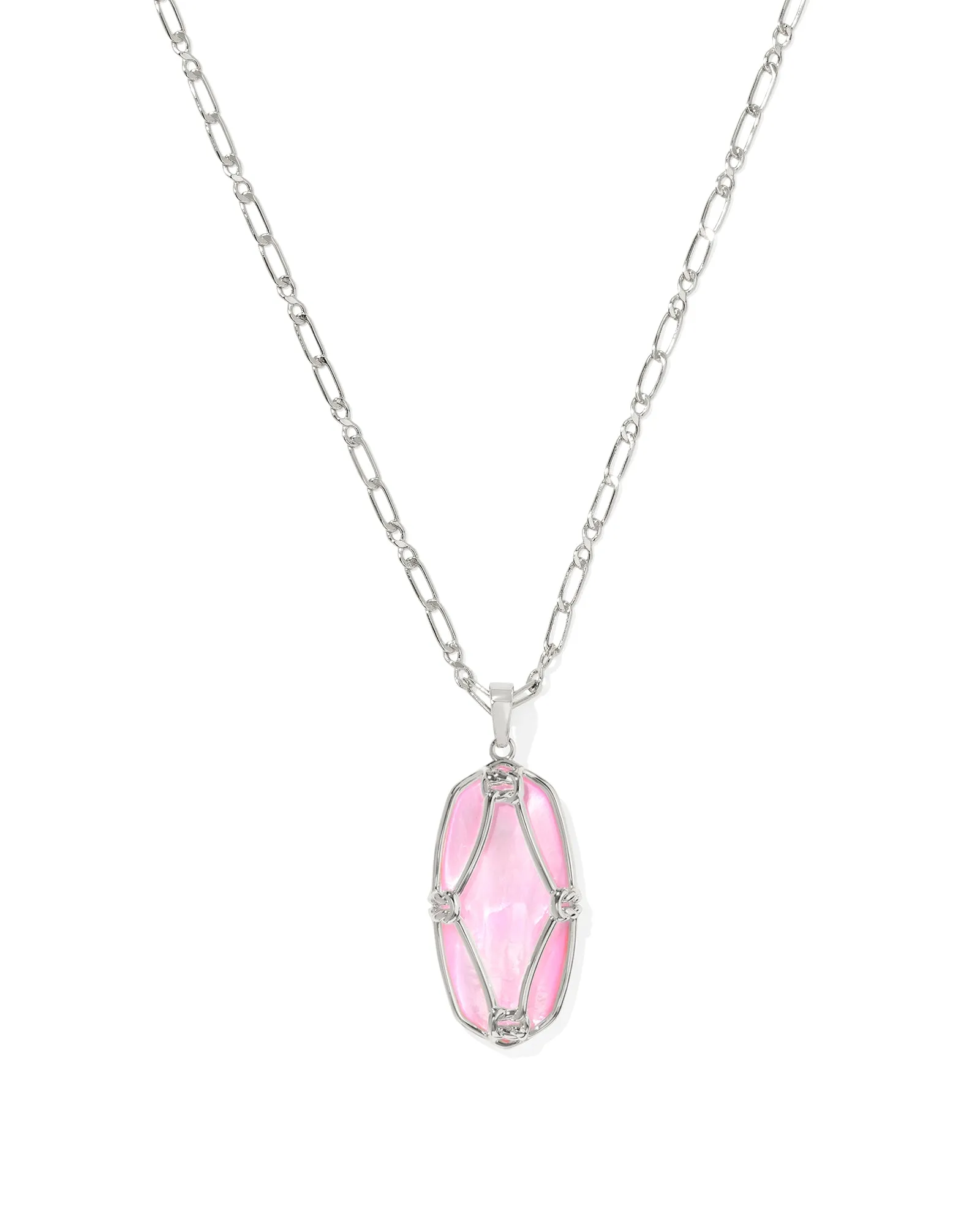 Elle Lattice Frame Long Necklace