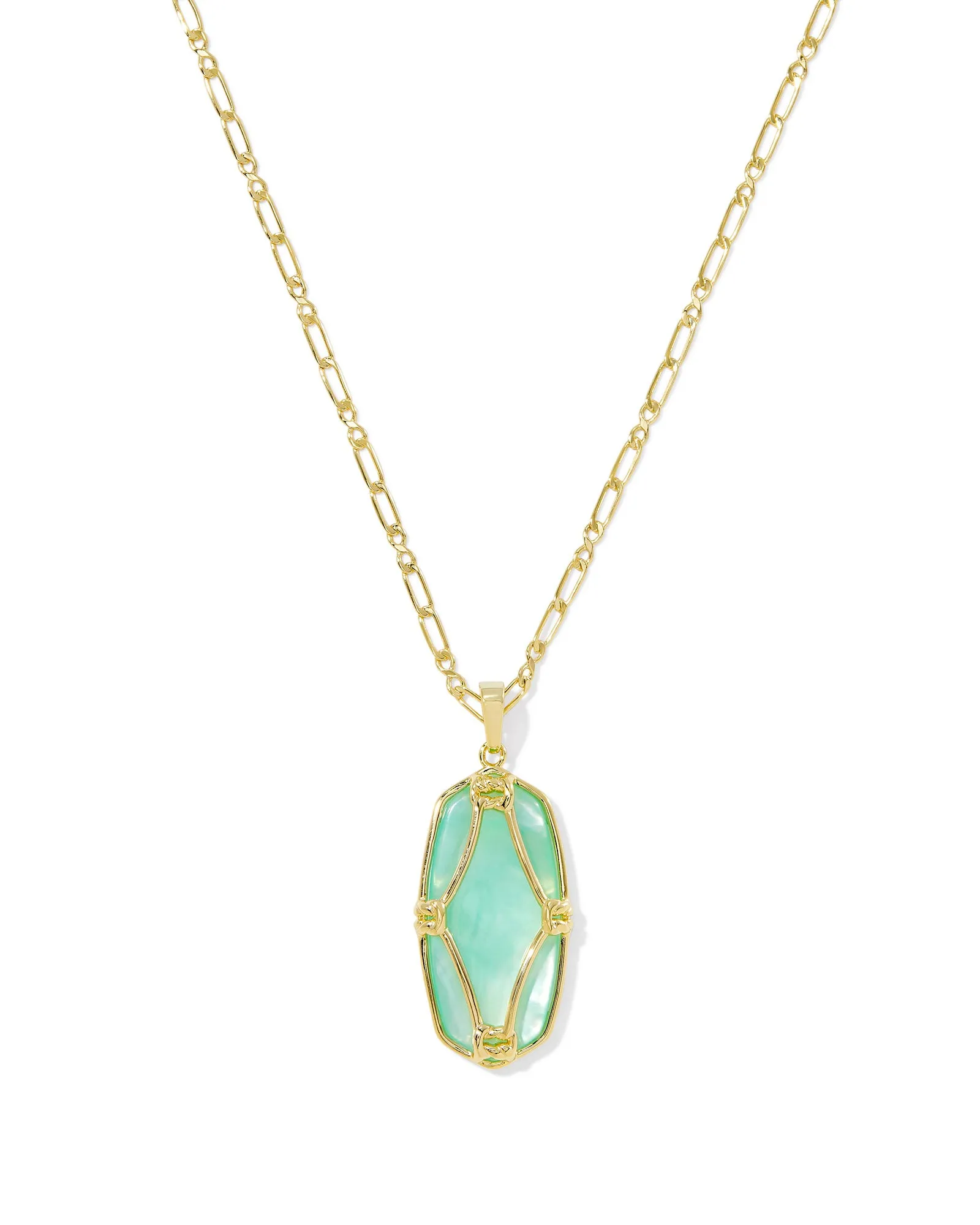 Elle Lattice Frame Long Necklace