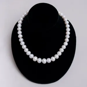 Large Round White Pearl Necklace