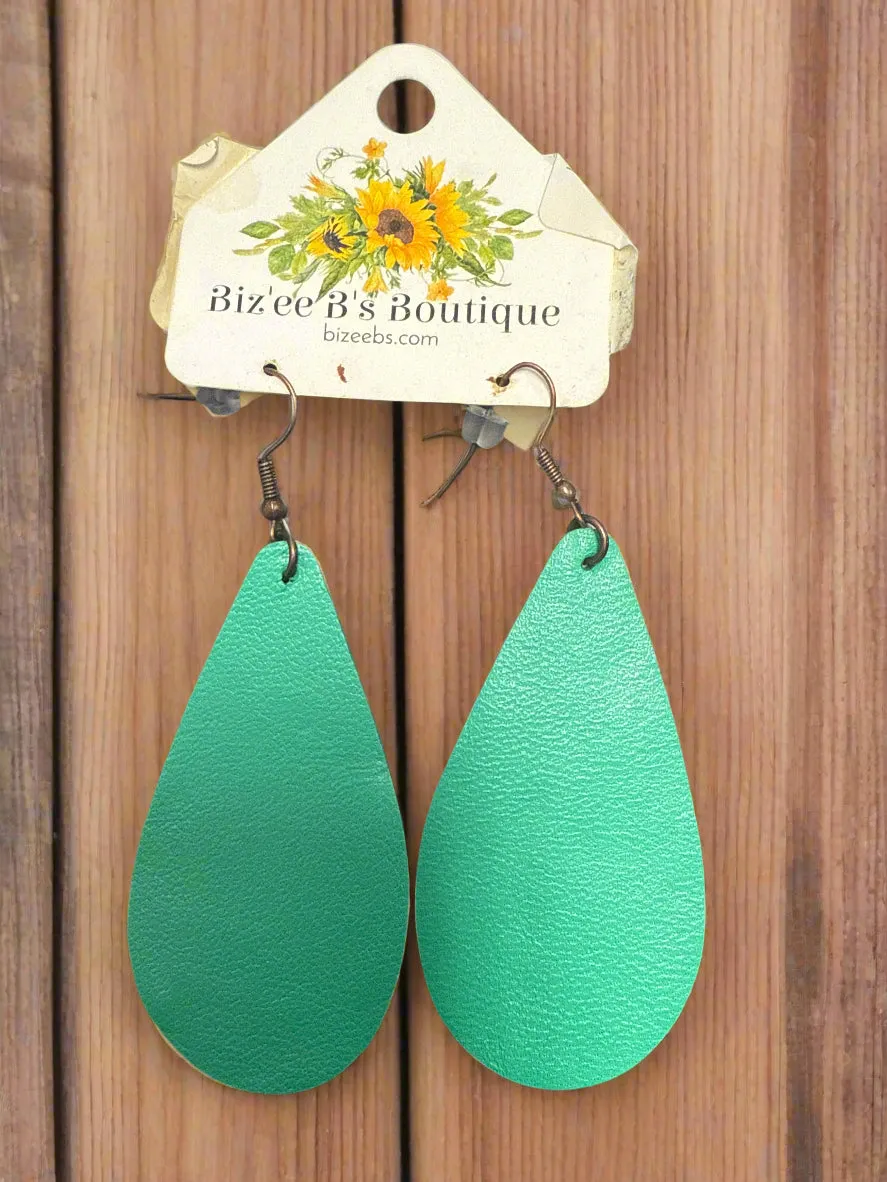 Leather Teardrop Earrings