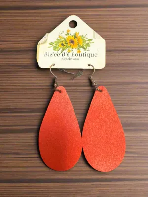 Leather Teardrop Earrings