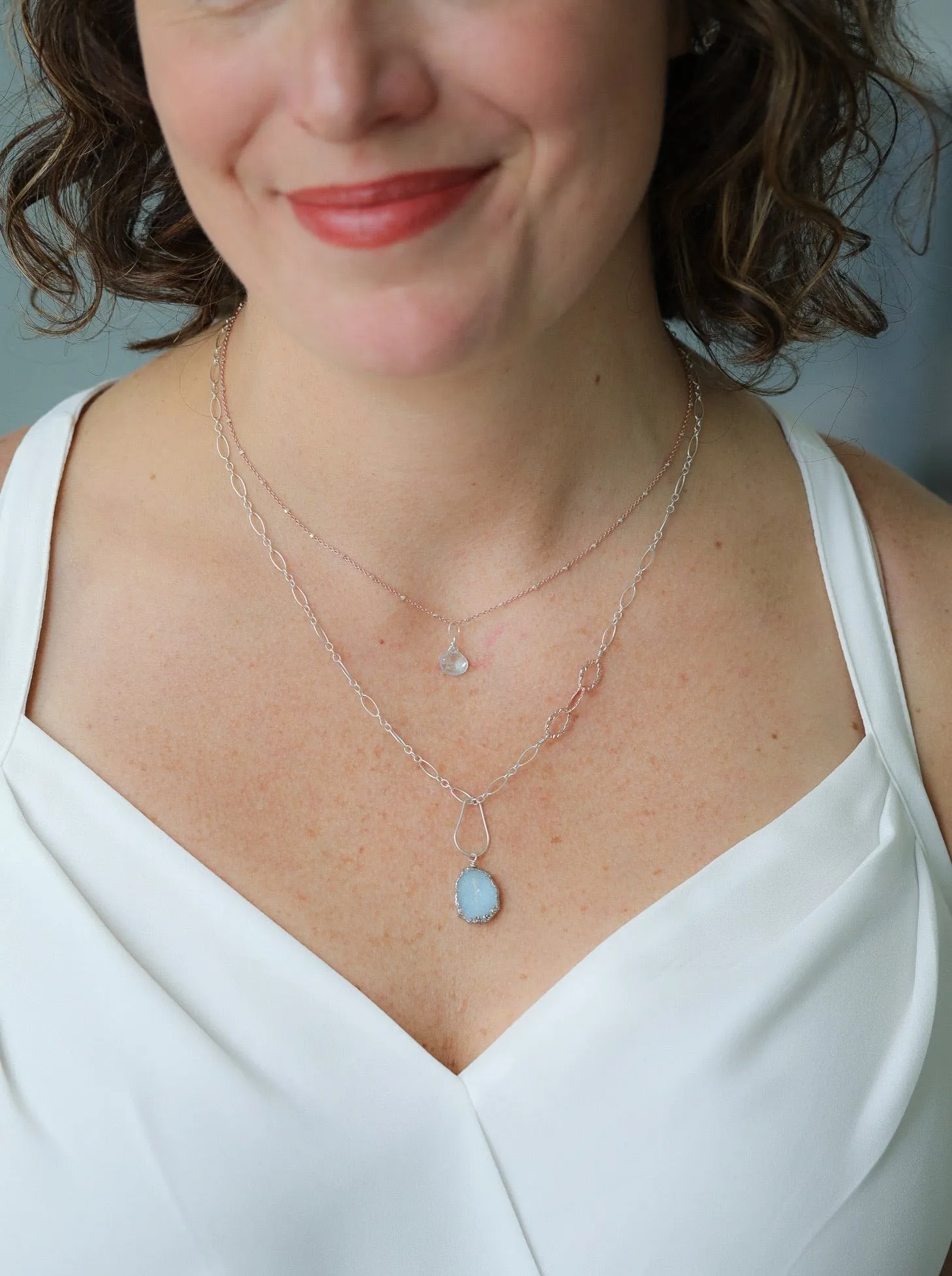 Serenity Aquamarine Druzy nh Necklace