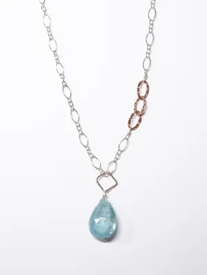 Serenity Aquamarine Teardrop nh Necklace