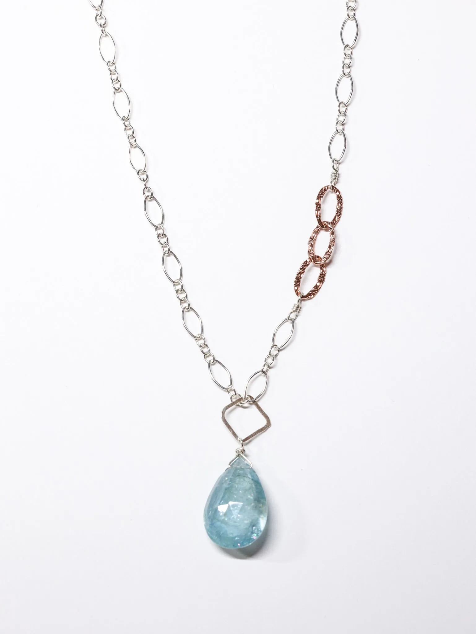 Serenity Aquamarine Teardrop nh Necklace