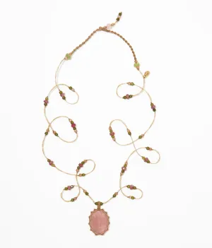 Sharing Tibetan Long Necklace Strawberry Pink