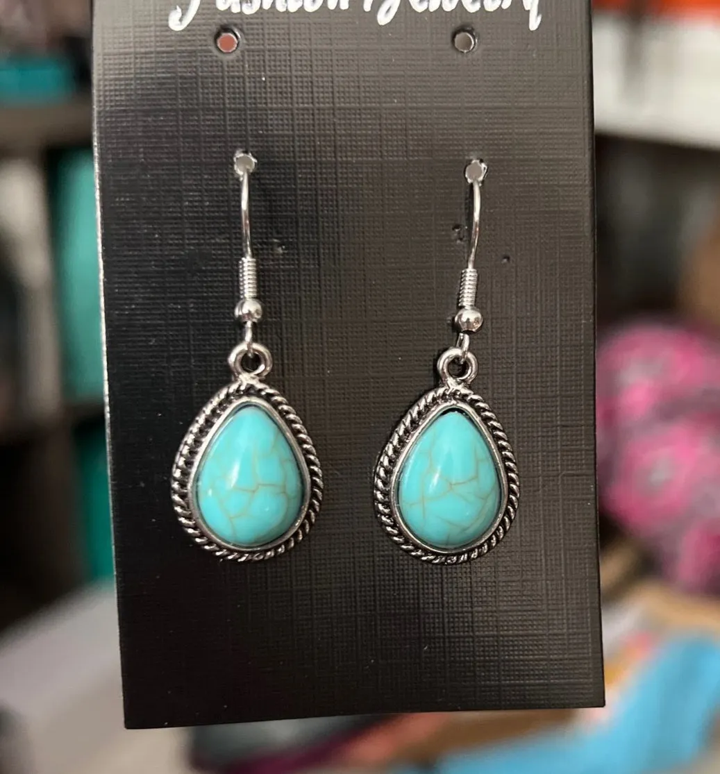 Teardrop Dangle Earrings - Multi Colors
