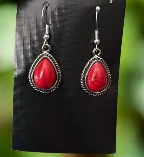 Teardrop Dangle Earrings - Multi Colors
