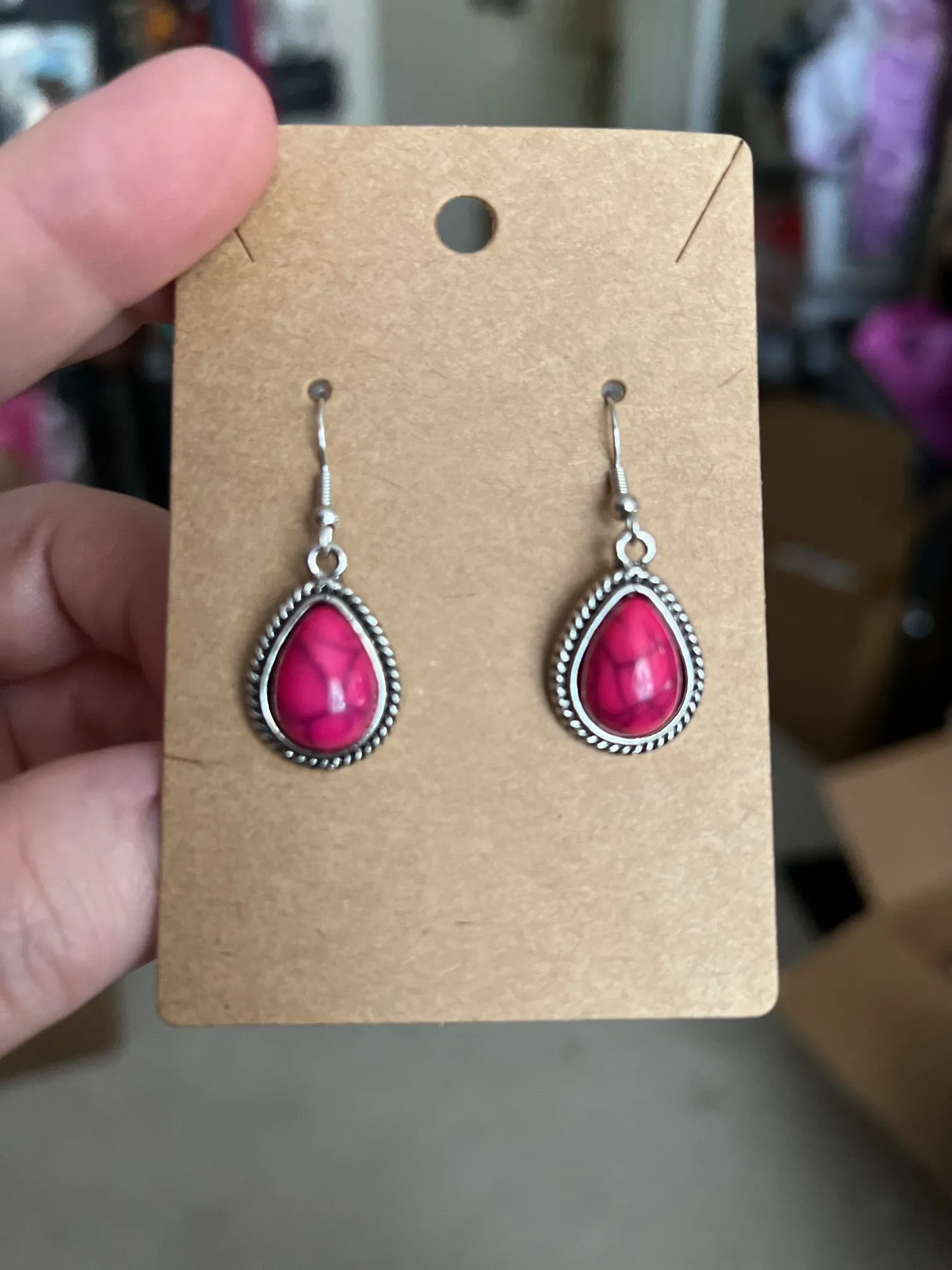 Teardrop Dangle Earrings - Multi Colors