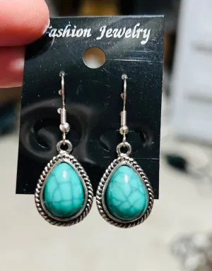 Teardrop Dangle Earrings - Multi Colors